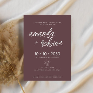 Simple Flower Elegant Wedding Invitation
