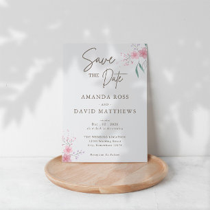 Simple Flower Elegant Wedding Save The Date