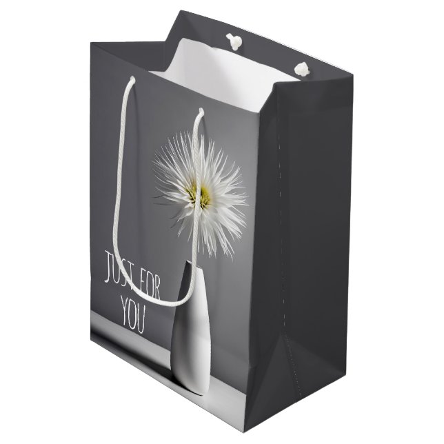 Simple Flower In Vase Medium Gift Bag (Front Angled)