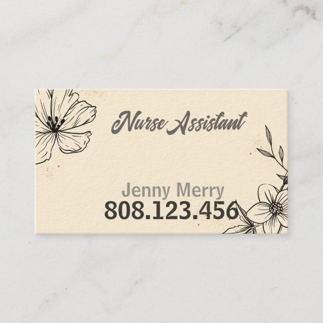 Simple Flower Medical  Business Card template (Front)