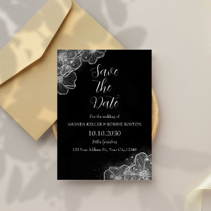Simple Flower Save The Date Wedding Invitation