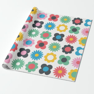Simple flower seamless pattern design. Scandinavia Wrapping Paper