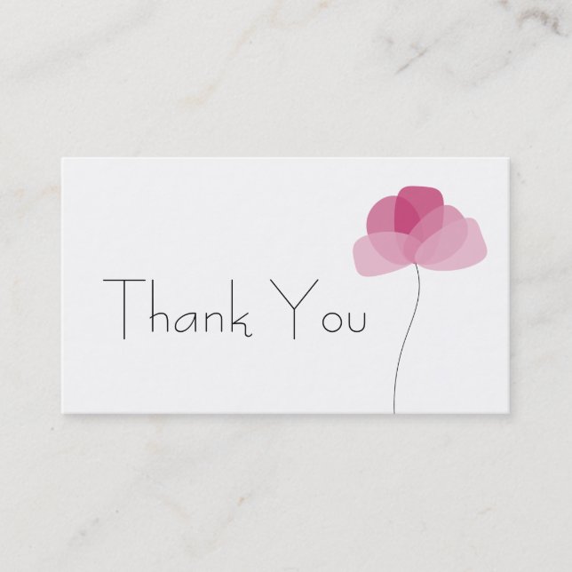 Simple flower Thank You Business Card (Front)