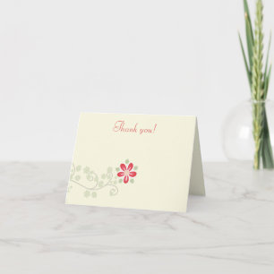 Simple Flower Vine Folded Thank you notes