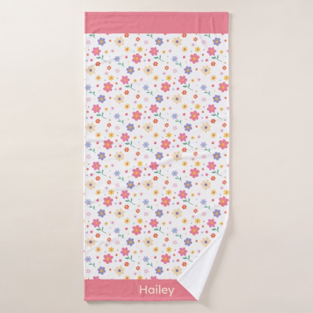 Simple Flowers Bath Towel (Bath Towel)