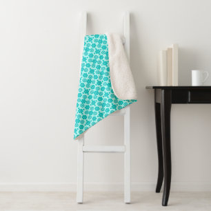 Simple Flowers Pearl And Donuts Spearmint White Sherpa Blanket