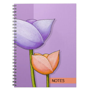 Simple Flowers purple orange Notebook