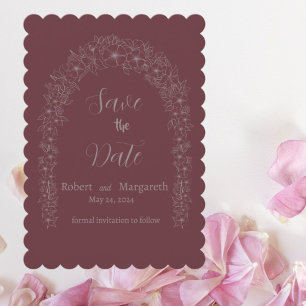 Simple Flowers Red Wedding Gate Save the Date