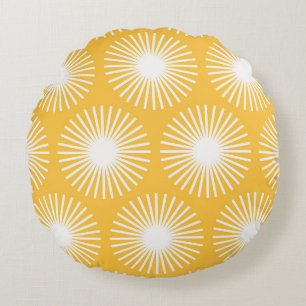 Simple flowers: Scandinavian seamless design. Round Cushion