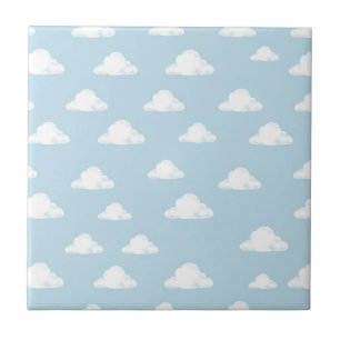 Simple Fluffy Clouds Sky Nursery Kids Pattern Tile