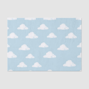 Simple Fluffy Clouds Sky Nursery Kids Pattern Tissue Paper