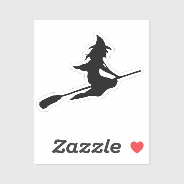 Simple Flying Witch on Broom silhouette (Sheet)