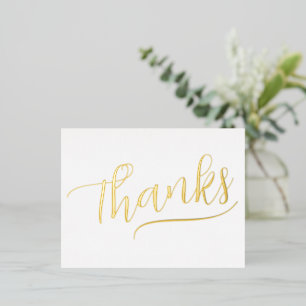 Simple Foil Hand Written Script Thanks Card