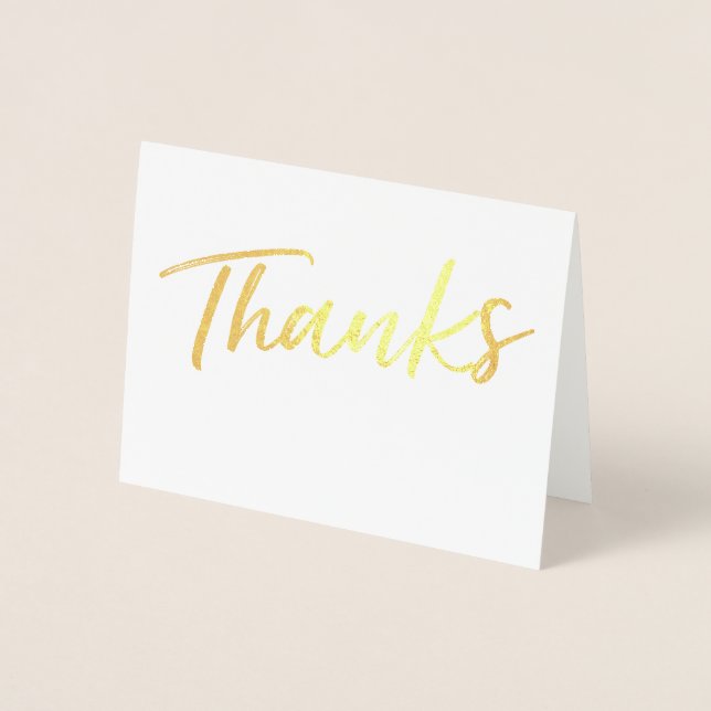 Simple Foil Thanks Card | Thank You Card (Front)
