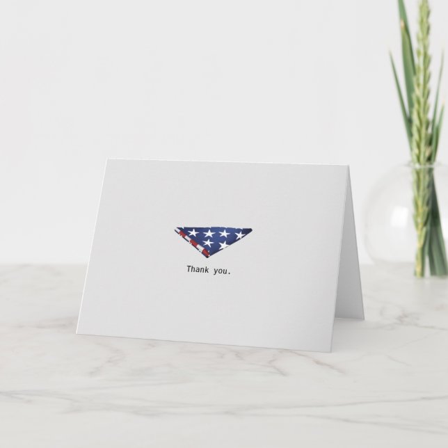 Simple folded American flag veterans design Card (Front)