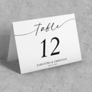 Simple Folded Tent Wedding Table Number card
