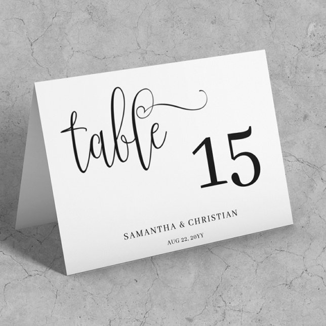 Simple Folded Tent Wedding Table Number card (Creator Uploaded)