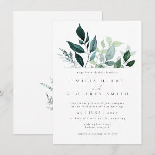 Simple Foliage Leaves Garden Woodland Wedding Invitation