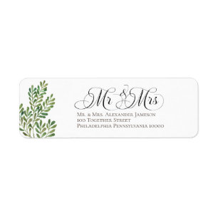 Simple Foliage Mr & Mrs