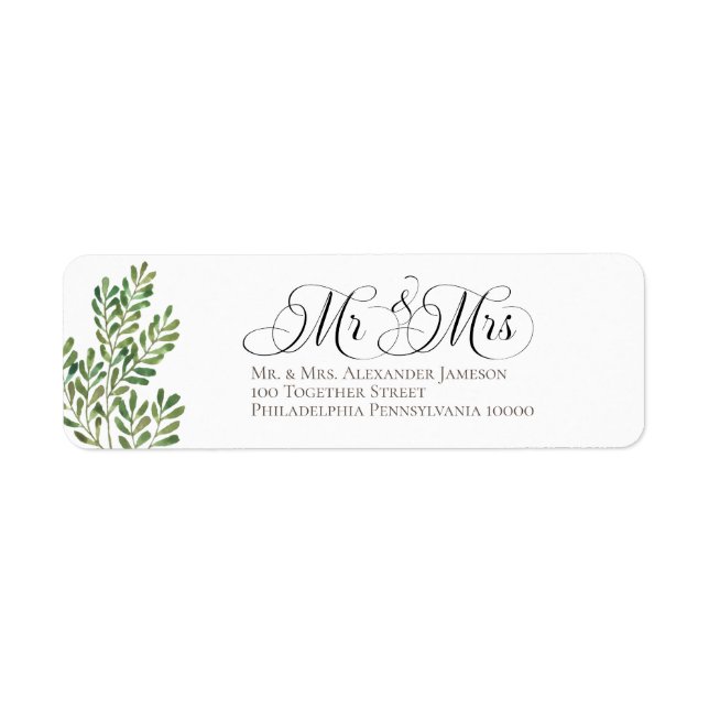Simple Foliage Mr & Mrs (Front)