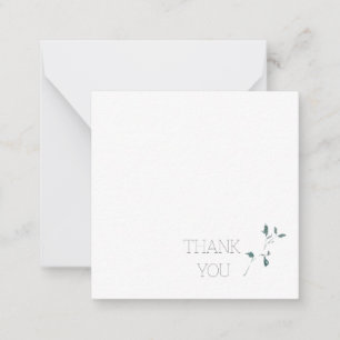 Simple Foliage Thank You Monogram Blank II  Card