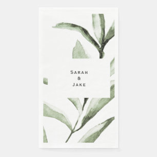 Simple Foliage Wedding Custom Napkin
