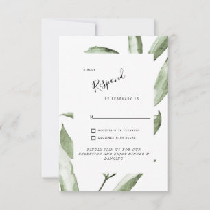 Simple Foliage Wedding RSVP Enclosure Card