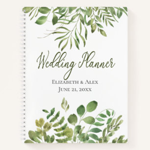 Simple Foliage with Quote Wedding Planner Notebook