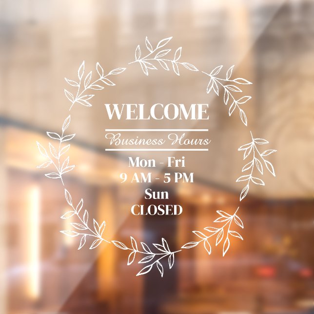 Simple Foliage Wreath Business Shop Opening Hours (Sheet 2)