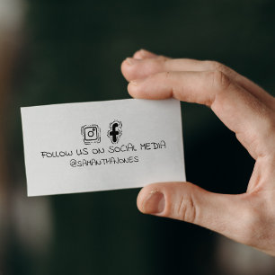 Simple Follow Us on Social Media    Rubber Stamp