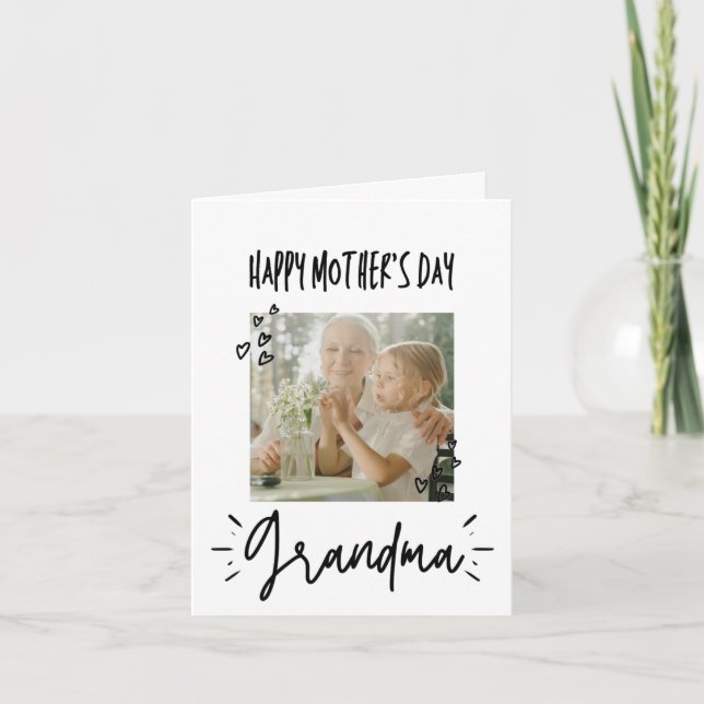 Simple for Grandma | Custom Photo Mother's Day Card (Front)