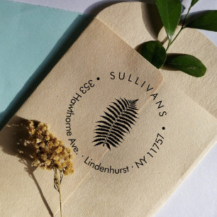 Simple Forest Fern Botanical Return Address Self-inking Stamp