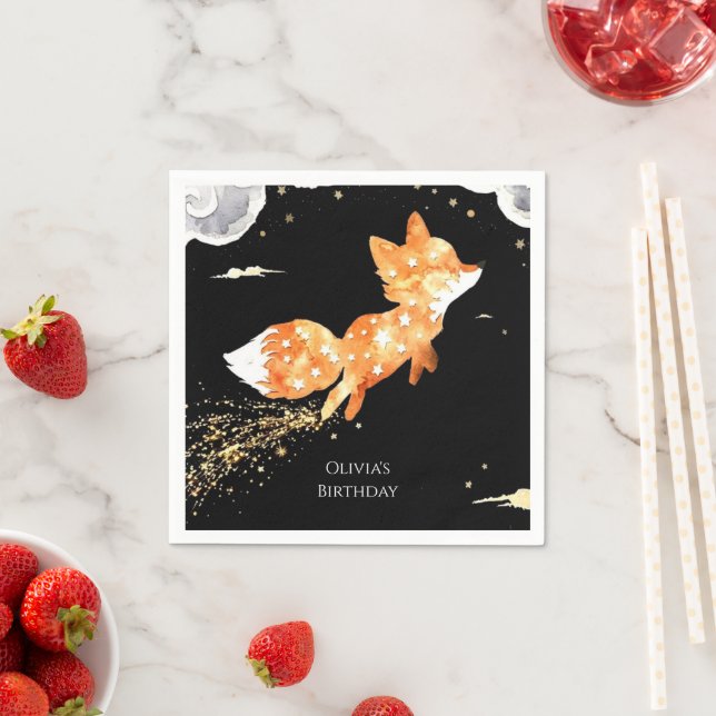  Simple Forest Fox Birthday Napkin (Insitu)
