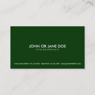 simple forest green business card
