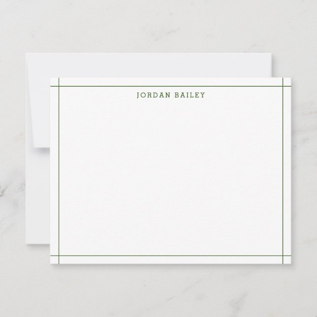 Simple Forest Green Geometric Modern Professional Card (Front)