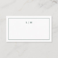 Simple Forest Green Monogram Elegant Wedding