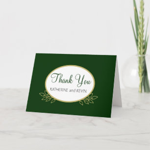 Simple Forest Green Thank You Card