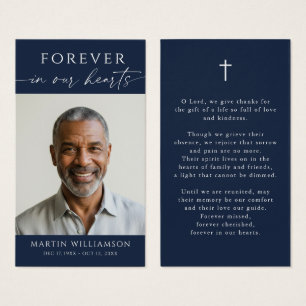 Simple Forever Hearts Photo Cross Prayer Card
