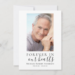 Simple Forever in Our Hearts Photo Sympathy  Thank Thank You Card