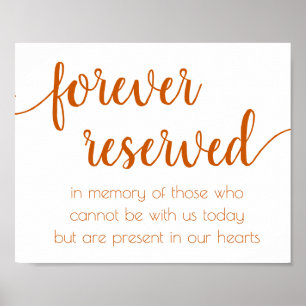 Simple Forever Reserved Fall Orange Memorial Poster