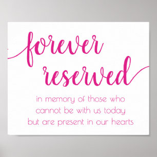 Simple Forever Reserved   Hot Pink Memorial Poster