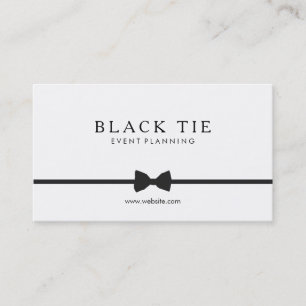 Simple Formal Black Tie Event Planner Business Card