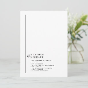 Simple Formal Black White Modern Wedding  Invitation