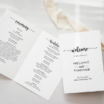 Simple Formal Calligraphy Trifold Wedding Program<br><div class="desc">This simple formal calligraphy trifold wedding program is perfect to compliment a rustic wedding. The design features an elegant and beautiful calligraphy font to embellish your event.</div>