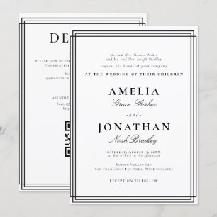 Simple Formal Classic Wedding Invitation