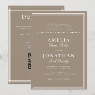 Simple Formal Classic Wedding Invitation