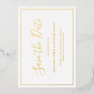 Simple Formal Elegant Wedding Save The Date