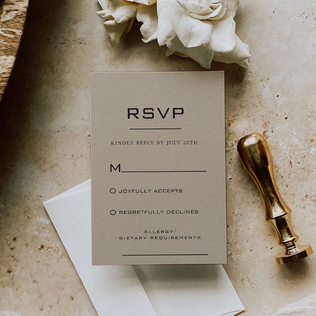 Simple Formal Kraft RSVP Card (Creator Uploaded)