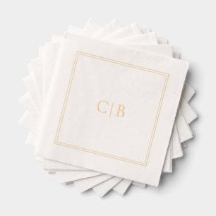 Simple Formal Monogram Elegant Wedding Foil Napkins