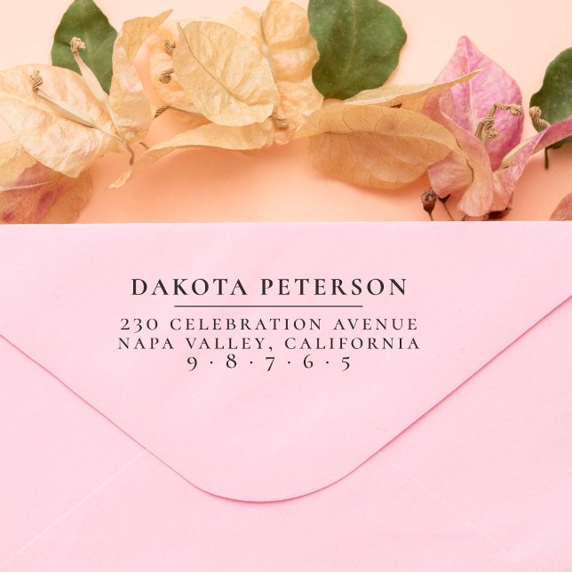 Simple Formal Name & Return Address Self-inking Stamp (Stamp Mockup)